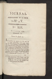 Journal Hebdomadaire de la Diette de Varsovie. 1789, nr 49