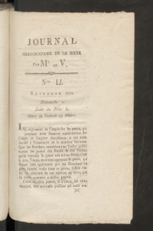 Journal Hebdomadaire de la Diette de Varsovie. 1789, nr 51