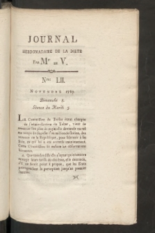 Journal Hebdomadaire de la Diette de Varsovie. 1789, nr 52