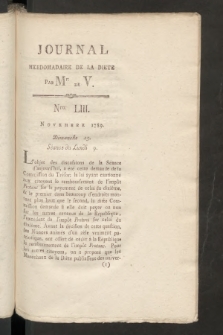 Journal Hebdomadaire de la Diette de Varsovie. 1789, nr 53