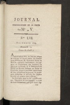 Journal Hebdomadaire de la Diette de Varsovie. 1789, nr 57