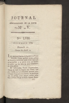 Journal Hebdomadaire de la Diette de Varsovie. 1789, nr 58