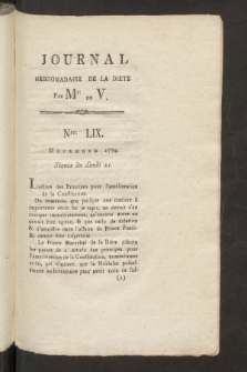 Journal Hebdomadaire de la Diette de Varsovie. 1789, nr 59