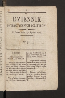 Dziennik Patryotycznych Politykow. 1793, nr 3
