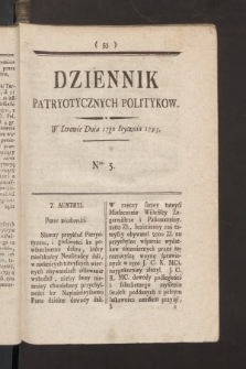 Dziennik Patryotycznych Politykow. 1793, nr 5