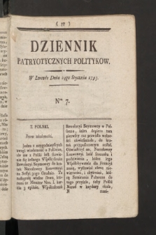 Dziennik Patryotycznych Politykow. 1793, nr 7