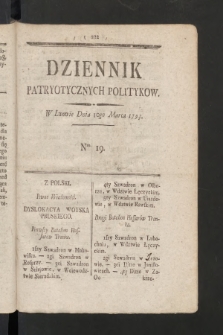 Dziennik Patryotycznych Politykow. 1793, nr 19