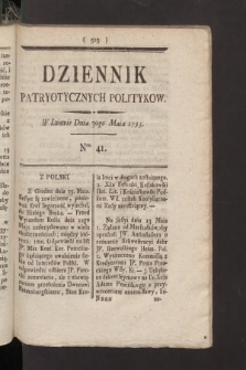 Dziennik Patryotycznych Politykow. 1793, nr 41