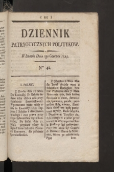 Dziennik Patryotycznych Politykow. 1793, nr 42