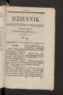 Dziennik Patryotycznych Politykow. 1793, nr 44
