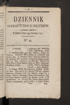 Dziennik Patryotycznych Politykow. 1793, nr 45