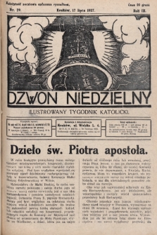 Dzwon Niedzielny : ilustrowany tygodnik katolicki. 1927, nr 29