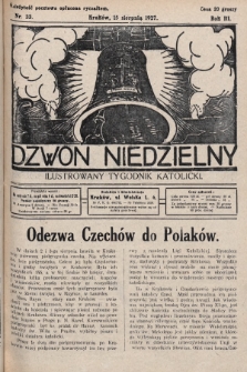 Dzwon Niedzielny : ilustrowany tygodnik katolicki. 1927, nr 33
