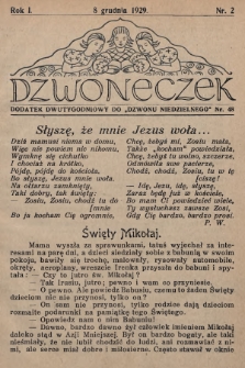 Dzwoneczek : dodatek dwutygodniowy do „Dzwonu Niedzielnego”. 1929, nr 48