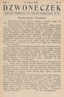Dzwoneczek : dodatek tygodniowy do „Dzwonu Niedzielnego". 1930, nr 12