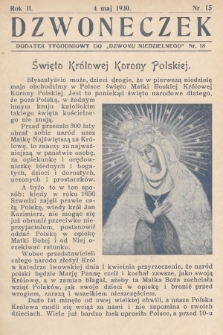 Dzwoneczek : dodatek tygodniowy do „Dzwonu Niedzielnego". 1930, nr 18