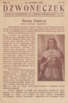 Dzwoneczek : dodatek tygodniowy do „Dzwonu Niedzielnego". 1930, nr 37