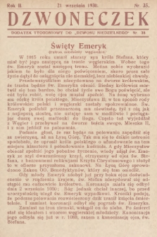 Dzwoneczek : dodatek tygodniowy do „Dzwonu Niedzielnego". 1930, nr 38