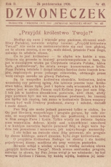 Dzwoneczek : dodatek tygodniowy do „Dzwonu Niedzielnego". 1930, nr 43