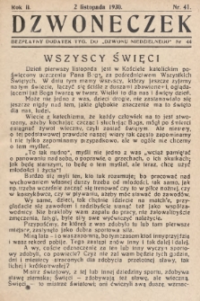 Dzwoneczek : bezpłatny dodatek tygodniowy do „Dzwonu Niedzielnego". 1930, nr 44