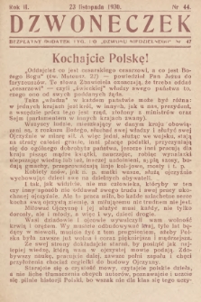 Dzwoneczek : bezpłatny dodatek tygodniowy do „Dzwonu Niedzielnego". 1930, nr 47