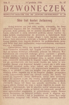 Dzwoneczek : bezpłatny dodatek tygodniowy do „Dzwonu Niedzielnego". 1930, nr 50