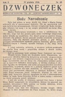 Dzwoneczek : dodatek dwutygodniowy do „Dzwonu Niedzielnego". 1930, nr 51