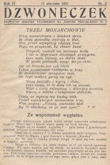 Dzwoneczek : bezpłatny dodatek tygodniowy do „Dzwonu Niedzielnego". 1931, nr 2