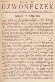 Dzwoneczek : bezpłatny dodatek tygodniowy do „Dzwonu Niedzielnego". 1931, nr 4