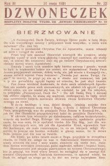 Dzwoneczek : bezpłatny dodatek tygodniowy do „Dzwonu Niedzielnego". 1931, nr 22