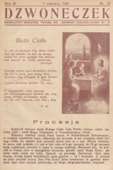 Dzwoneczek : bezpłatny dodatek tygodniowy do „Dzwonu Niedzielnego". 1931, nr 23