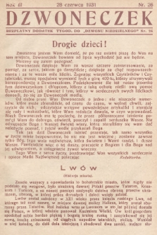 Dzwoneczek : bezpłatny dodatek tygodniowy do „Dzwonu Niedzielnego". 1931, nr 26