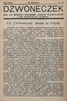Dzwoneczek : dział dla młodszych czytelników „Dzwonu Niedzielnego". 1935, nr 3