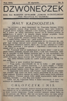 Dzwoneczek : dział dla młodszych czytelników „Dzwonu Niedzielnego". 1935, nr 5