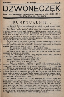 Dzwoneczek : dział dla młodszych czytelników „Dzwonu Niedzielnego". 1935, nr 9
