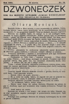 Dzwoneczek : dział dla młodszych czytelników „Dzwonu Niedzielnego". 1935, nr 14