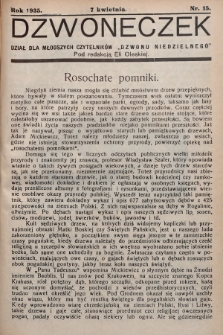 Dzwoneczek : dział dla młodszych czytelników „Dzwonu Niedzielnego". 1935, nr 15