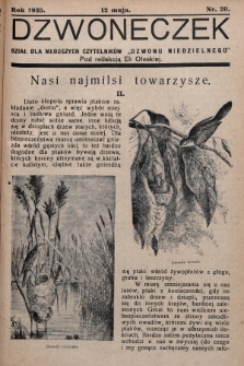 Dzwoneczek : dział dla młodszych czytelników „Dzwonu Niedzielnego". 1935, nr 20