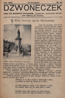 Dzwoneczek : dział dla młodszych czytelników „Dzwonu Niedzielnego". 1935, nr 48