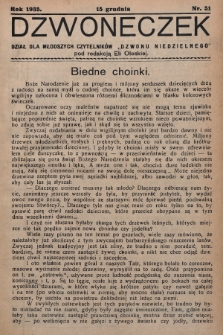 Dzwoneczek : dział dla młodszych czytelników „Dzwonu Niedzielnego". 1935, nr 51