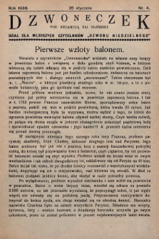 Dzwoneczek : dział dla młodszych czytelników „Dzwonu Niedzielnego". 1936, nr 4