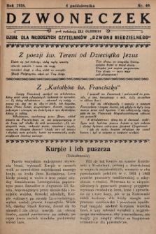 Dzwoneczek : dział dla młodszych czytelników „Dzwonu Niedzielnego". 1936, nr 40