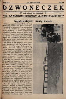 Dzwoneczek : dział dla młodszych czytelników „Dzwonu Niedzielnego". 1937, nr 41