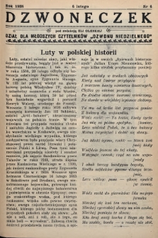 Dzwoneczek : dział dla młodszych czytelników „Dzwonu Niedzielnego". 1938, nr 6