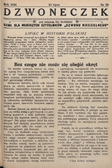 Dzwoneczek : dział dla młodszych czytelników „Dzwonu Niedzielnego". 1938, nr 28