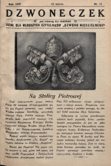 Dzwoneczek : dział dla młodszych czytelników „Dzwonu Niedzielnego". 1939, nr 11