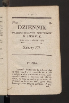 Dziennik Patryotycznych Politykow we Lwowie. 1794, nr  8