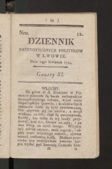 Dziennik Patryotycznych Politykow we Lwowie. 1794, nr  12