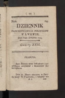Dziennik Patryotycznych Politykow we Lwowie. 1794, nr  24