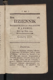 Dziennik Patryotycznych Politykow we Lwowie. 1794, nr  26